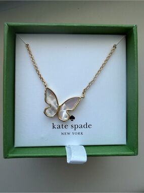 kate spade 🦋Gold-Tone Butterfly Necklace with White Mother-of-Pearl Inlay